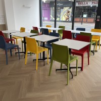 Strata chairs with flip top HPL tables